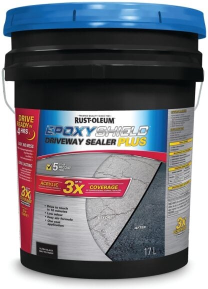 EpoxyShield 270902 Driveway Sealer Plus, Paste, Black, 17 L