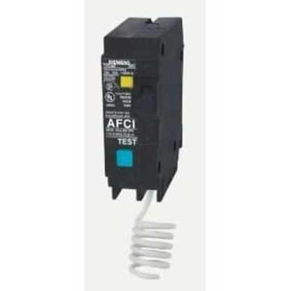 Siemens QA115AFC Circuit Breaker, AFCI, Combination, 15 A, 1 -Pole, 120/240 V, Fixed Trip, Plug Mounting, Black