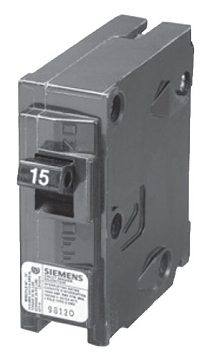 Siemens Q115 Circuit Breaker, Mini, 15 A, 1 -Pole, 120/240 V, Fixed Trip, Plug Mounting