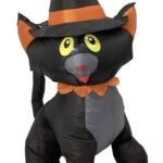 Santas Forest 90847 Inflatable Halloween Cat, 4 ft H, Polyvinyl, Black/White, Internal Light/Music: Internal Light Sells in Quantity of 6