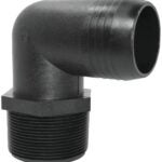 Green Leaf EL1212P Hose to Pipe Elbow, Polypropylene, Black Sells in Quantity of 5