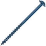 Kreg Blue-Kote SML-C2B-50 Pocket-Hole Screw, #8 Thread, 2 in L, Coarse Thread, Maxi-Loc Head, Square Drive, Sharp Point, 50/PK