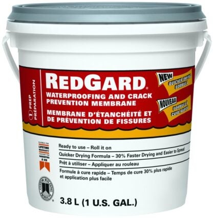 CUSTOM REDGARD CLQWAF1-2 Waterproofing and Crack Prevention, Liquid, Red, 1 gal, Pail Sells in Quantity of 2