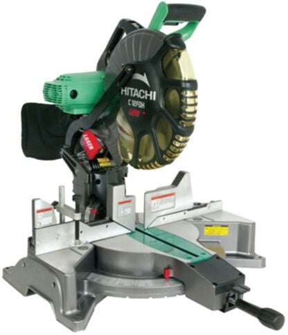 Hitachi C12FDH Miter Saw with Laser Marker, 12 in Dia Blade, 4000 rpm Speed, 52 deg Max Miter Angle