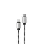 PowerZone KL-029X-2M-LIGHTN Charging Cable, Lightning, Type C, 6 ft L