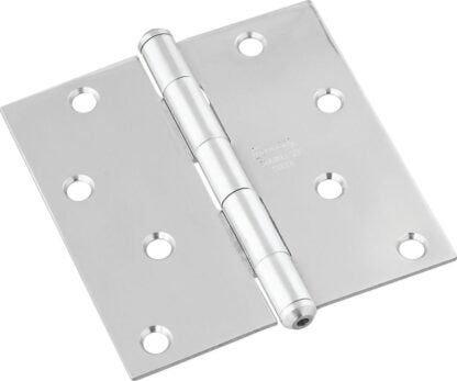 National Hardware N830-276 Square Corner Door Hinge, Stainless Steel, Zinc, Non-Rising, Removable Pin, 55 lb