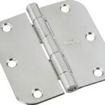 National Hardware N830-179 Door Hinge, Steel, Polished Chrome, Non-Rising, Removable Pin, Full-Mortise Mounting, 50 lb