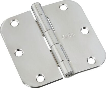 National Hardware N830-179 Door Hinge, Steel, Polished Chrome, Non-Rising, Removable Pin, Full-Mortise Mounting, 50 lb