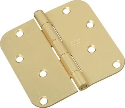 National Hardware N830-225 Door Hinge, Steel, Satin Brass, Non-Rising, Removable Pin, Full-Mortise Mounting, 50 lb