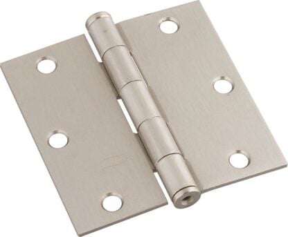 National Hardware N830-250 Door Hinge, Steel, Satin Nickel, Non-Rising, Removable Pin, Full-Mortise Mounting, 50 lb