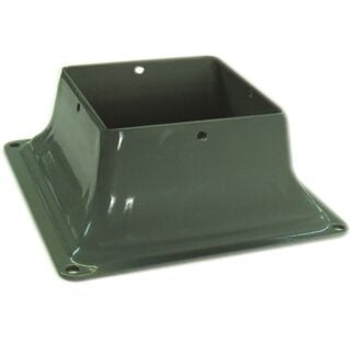 Pylex 13045 Post Base, Khaki, Steel, Powder-Coated