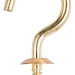 ProSource LR393 Cup Hook, 1/2 in Opening, 5.2 mm Thread, 2-1/8 in L, Brass, Brass Sells in Quantity of 20