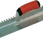 QLT NT669 Notched Trowel, 11 in L, 4-1/2 in W, Square Notch, Soft-Grip Handle