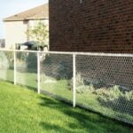 Acculink CVW2148 Chain-Link Fence, 11 ga Mesh Wire, 48 in x 50 ft Mesh, Metal/Vinyl Mesh, White