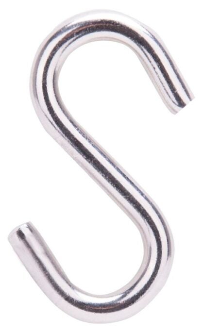 ProSource LR380 S-Hook, 158 lb Working Load, 19/64 in Dia Wire, Stainless Steel, Stainless Steel Sells in Quantity of 10