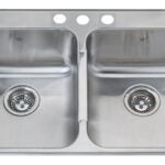 Kindred Steel Queen Series QDL2031/8/3 Kitchen Sink, 3-Faucet Hole, 31-1/4 in OAW, 20-1/2 in OAH, Stainless Steel, Top