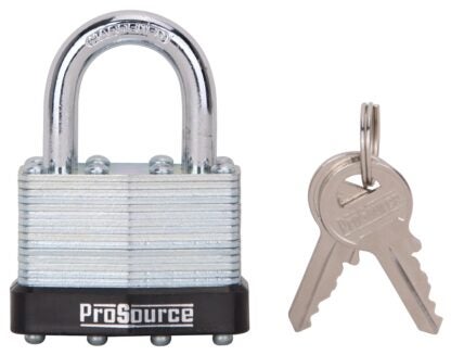 ProSource HD00028-3L Padlock, Standard Shackle, 9/32 in Dia Shackle, 1-1/4 in H Shackle, Steel Shackle, Steel Body