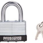 ProSource HD00030-3L Padlock, Standard Shackle, 7/16 in Dia Shackle, 2 in H Shackle, Steel Shackle, Steel Body