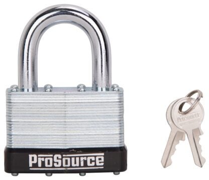 ProSource HD00030-3L Padlock, Standard Shackle, 7/16 in Dia Shackle, 2 in H Shackle, Steel Shackle, Steel Body