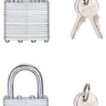 ProSource HD00012-D-3L Padlock Set, Standard Shackle, 1/4 in Dia Shackle, 1-1/4 in H Shackle, Steel Shackle, Steel Body