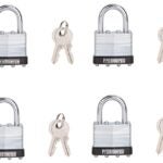 ProSource HD-3DX4-3L Padlock Set, Standard Shackle, 1/4 in Dia Shackle, 1-1/4 in H Shackle, Steel Shackle, Steel Body