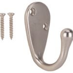 ProSource H63SN-PS Coat and Hat Hook, 22 lb, 1-Hook, 1-1/8 in Opening, Zinc, Satin Nickel