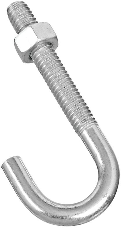 National Hardware 2195BC Series N232-918 J-Bolt, 5/16-18 Thread, 2 in L Thread, 3 in L, 160 lb Working Load, Steel, Zinc Sells in Quantity of 10