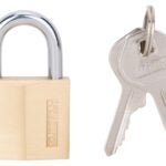 ProSource HD10030-3L Padlock, Standard Shackle, 3/16 in Dia Shackle, 3/4 in H Shackle, Steel Shackle, Brass Body