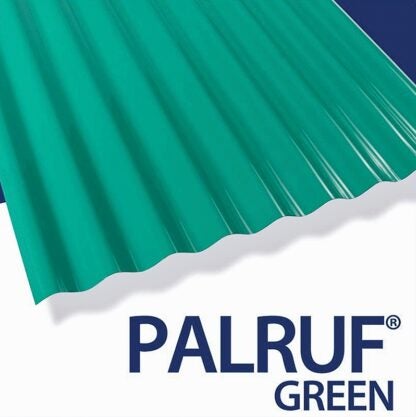 Palruf 101479 Corrugated Roofing Panel, 8 ft L, 26 in W, 0.063 in Thick Material, PVC, Green Sells in Quantity of 10