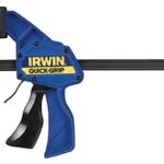 Irwin QUICK-GRIP 1964718 Medium-Duty Bar Clamp/Spreader, 300 lb, 12 in Max Opening Size, 3-3/16 in D Throat