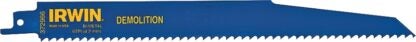 IRWIN 372966P5 Reciprocating Saw Blade, 1.88 in W, 9 in L, 6 TPI, Cobalt/Steel Cutting Edge