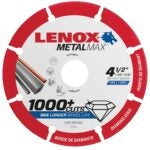 Lenox MetalMax 1972921 Cut-Off Wheel, 4-1/2 in Dia, 3/64 in Thick, 7/8 in Arbor, 40, 50 Grit, Diamond Abrasive