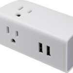 PowerZone ORPBU069 Outlet Tap, 2.4 A, 2-USB Port, 3-Outlet, White