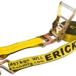 Erickson 68627 Heavy-Duty Strap, 2 in W, 27 ft L, Polyester, Yellow, 3300 lb Working Load, Double J-Hook End