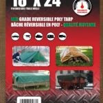 Erickson 57036 Reversible Tarp, 18 ft L, 24 ft W, 5 mm Thick, HDPE, Brown/Green