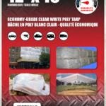 Erickson 57063 Economy-Grade Tarp, 16 ft L, 12 ft W, Poly, Clear White