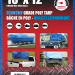 Erickson 57006 All-Purpose Tarp, 12 ft L, 10 ft W, Polyethylene, Blue