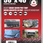 Erickson 57027 Heavy-Grade Tarp, 40 ft L, 30 ft W, 9 mil Thick, Poly, Silver