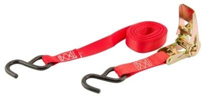 Erickson 31418 Tie-Down Strap, 1 in W, 15 ft L, Polyester, Red, 400 lb Working Load, S-Hook End