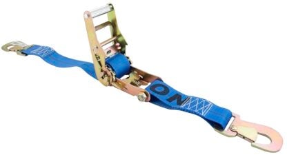 Erickson 58503 Car Tie-Down Strap, 2 in W, 7 ft L, Nylon, Blue, 1666 lb Working Load, J-Hook End