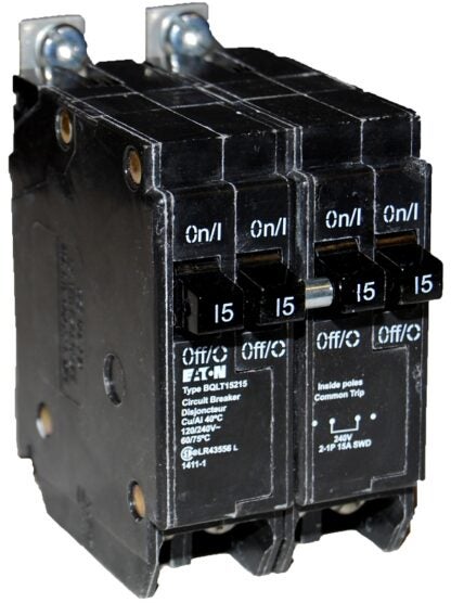 Eaton BQLT15215 Replacement Classic Circuit Breaker, Quad Type BQL, 15 A, 4-Pole, 120/240 VAC, Independent Trip