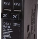 Eaton BQLT20 Replacement Classic Circuit Breaker, Duplex, Type BQL, 20 A, 2-Pole, 120 VAC