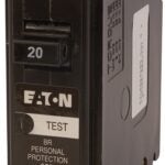 Eaton BRP120GFC Circuit Breaker, GFCI, Type BR, 20 A, 1-Pole, 120 VAC, Center, Long Time, Instantaneous Trip