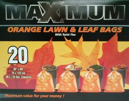 Maximum 26420 Garbage Bag, 98 L, LLDPE, Orange