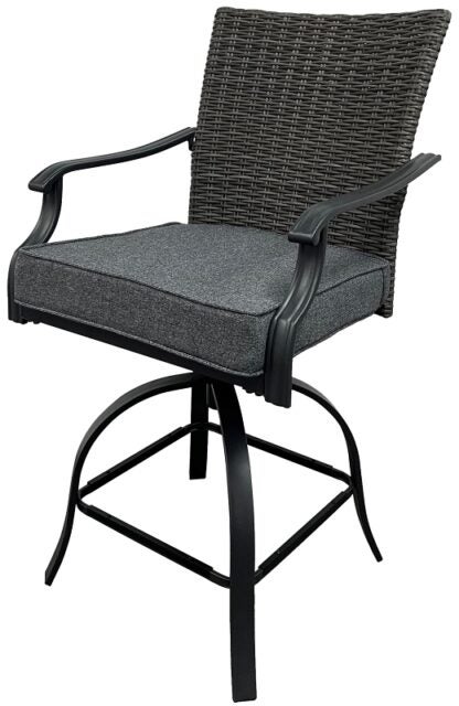 Seasonal Trends H23S0880P Swivel Balcony Chair, 23.82 in W, 26.97 in D, 44.49 in H, Fabric and Wicker Seat