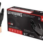 GLOVE NITRILE TXRD BLK 5MIL M