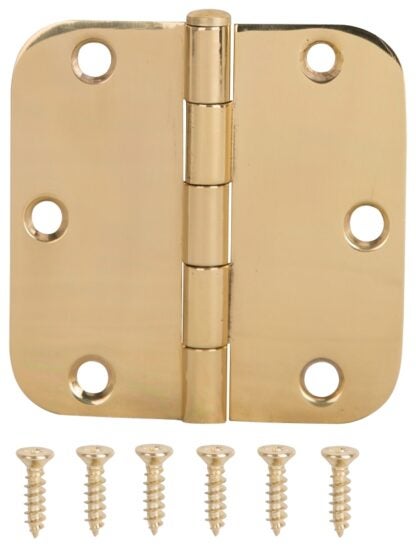 ProSource BH-BR21B-PS Door Hinge, Solid Brass, Brass, Loose Pin, 180 deg Range of Motion, Screw Mounting