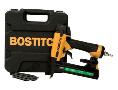 Bostitch SX1838K Stapler Kit, 7/32 in W Crown, 1/2 to 1-1/2 in L Leg, Narrow Crown Staple, 100 Magazine, 160 in-lb Air