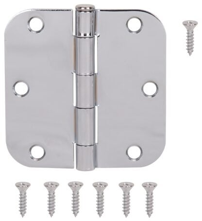 ProSource BH-102CH-PS Door Hinge, Steel, Chrome, Loose Pin, 180 deg Range of Motion, Screw Mounting