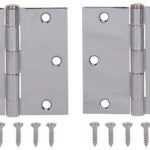 ProSource BH-202CH-PS Square Corner Door Hinge, Steel, Chrome, Loose Pin, 180 deg Range of Motion, Screw Mount Mounting